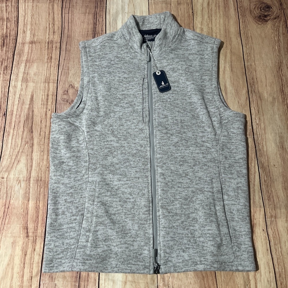 NWT Johnnie-O Men's Performance Denalis Vest Sz L Light Gray Golf Active